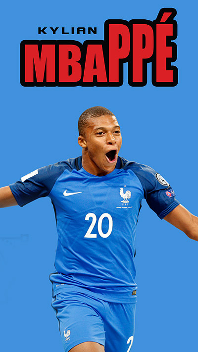 世界杯足球明星法国姆巴佩海报