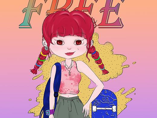 追寻自由和梦想的潮流女孩（个人主页-ZNDUyNDUwMDA=） - 新锐潮流插画 - 站酷设计师飞天小女警ing原创素材 - 站酷ZCOOL