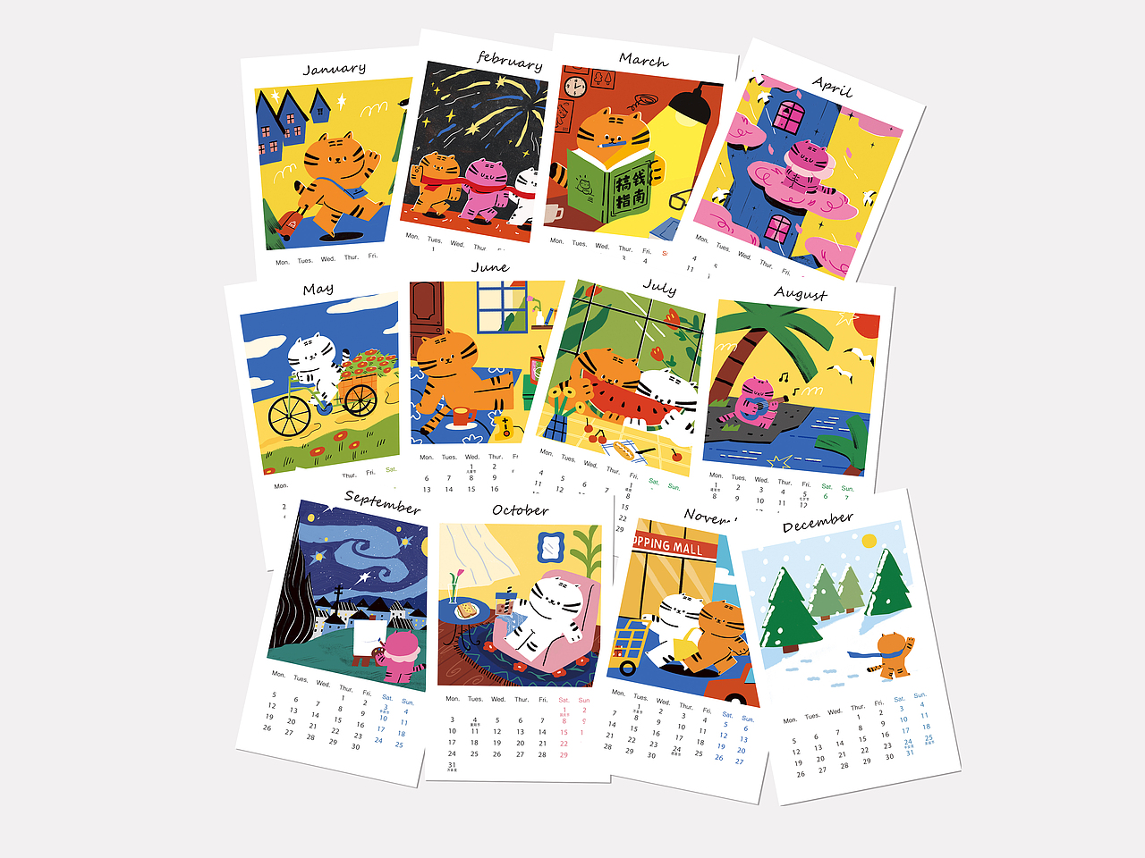 2022日历插画（图ZMjk0NjI3NDU2） - 商业插画 - 站酷设计师FFFBIRD原创素材 - 站酷ZCOOL