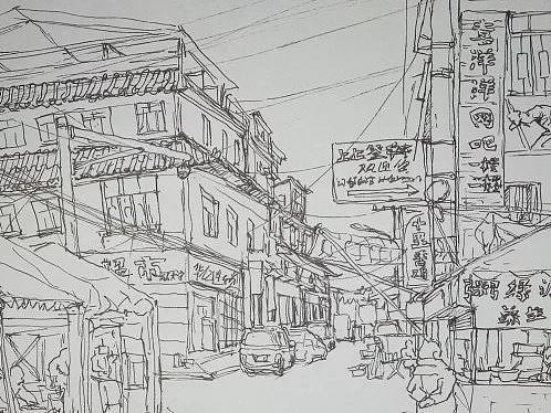 學(xué)校后街（個人主頁-ZMzU5NDY5ODg=） - 繪畫 - 站酷設(shè)計師空空民間原創(chuàng)素材 - 站酷ZCOOL