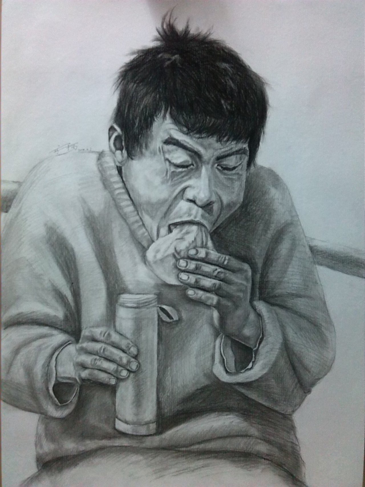 上学时的素描,速写