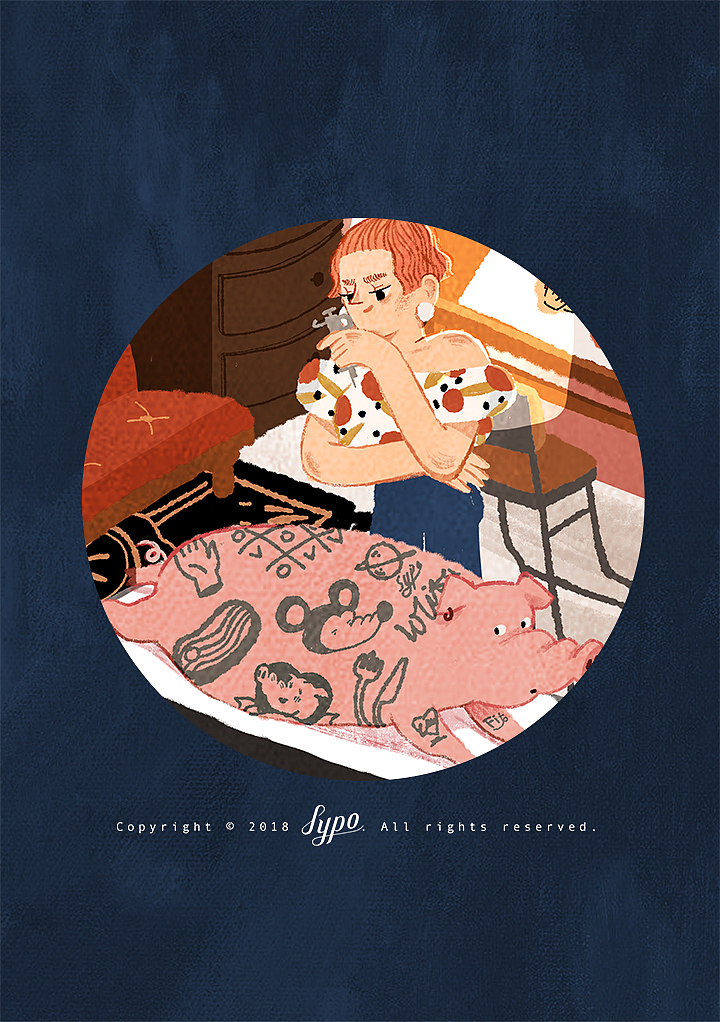 「gif」模拟房子第一篇-夜间纹身店