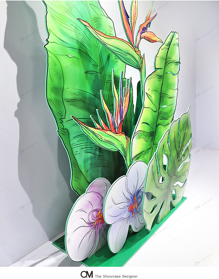 夏季手绘芭蕉叶橱窗