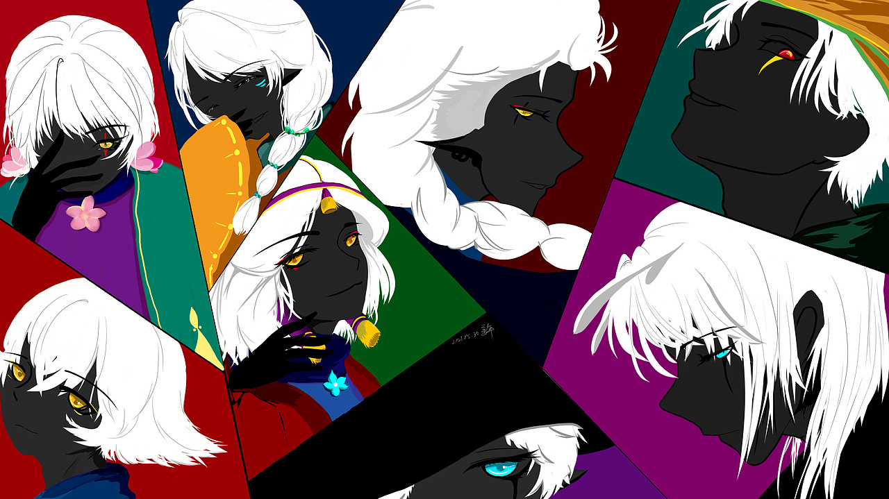 填充的色块,八个光遇人物,啊哈哈哈哈哈我好喜欢重庆|设计爱好者瘟狗1