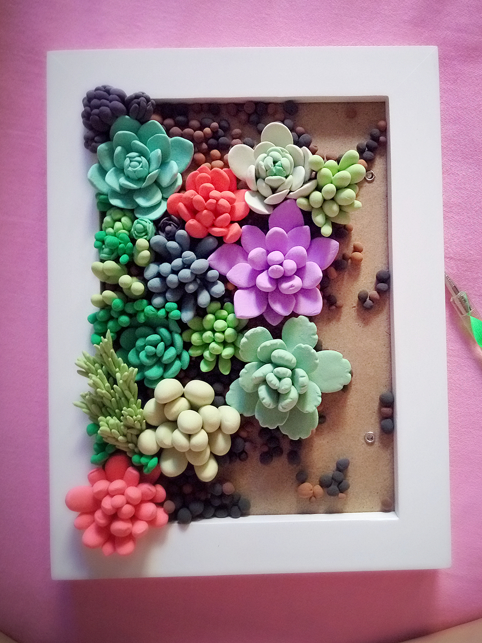 超轻粘土多肉相框