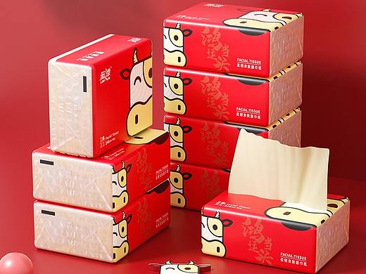 C4D抽纸/本色抽纸/新年抽纸/红色抽纸