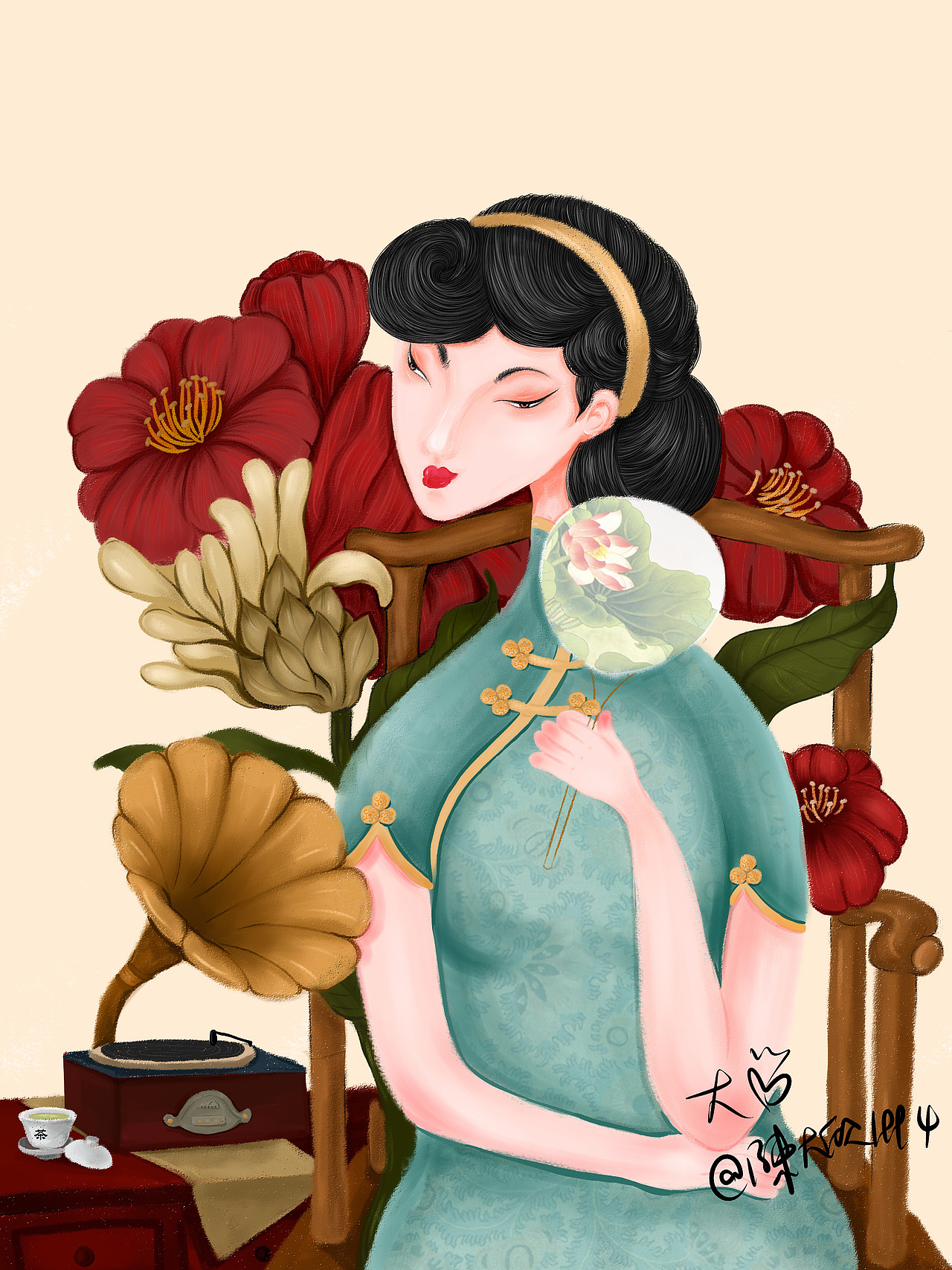 复古插画老上海包装设计包装插画