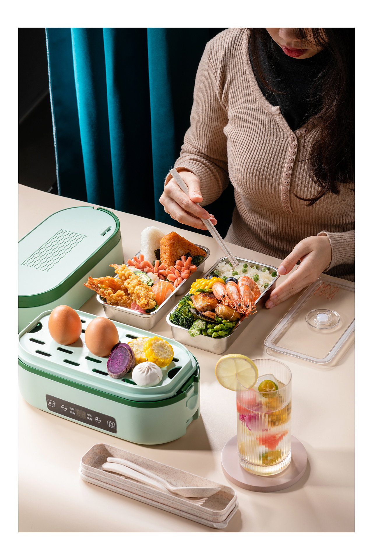 南京电商产品拍摄 多功能电热饭盒可插电加热上班族