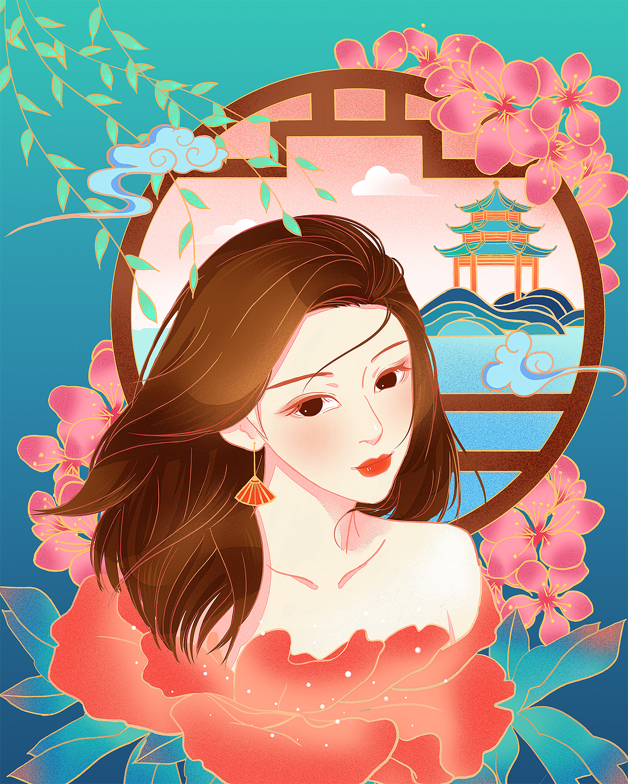 国风女子（图ZMjUwNjE4NTcy） - 艺术插画 - 站酷设计师宁檬唐原创素材 - 站酷ZCOOL