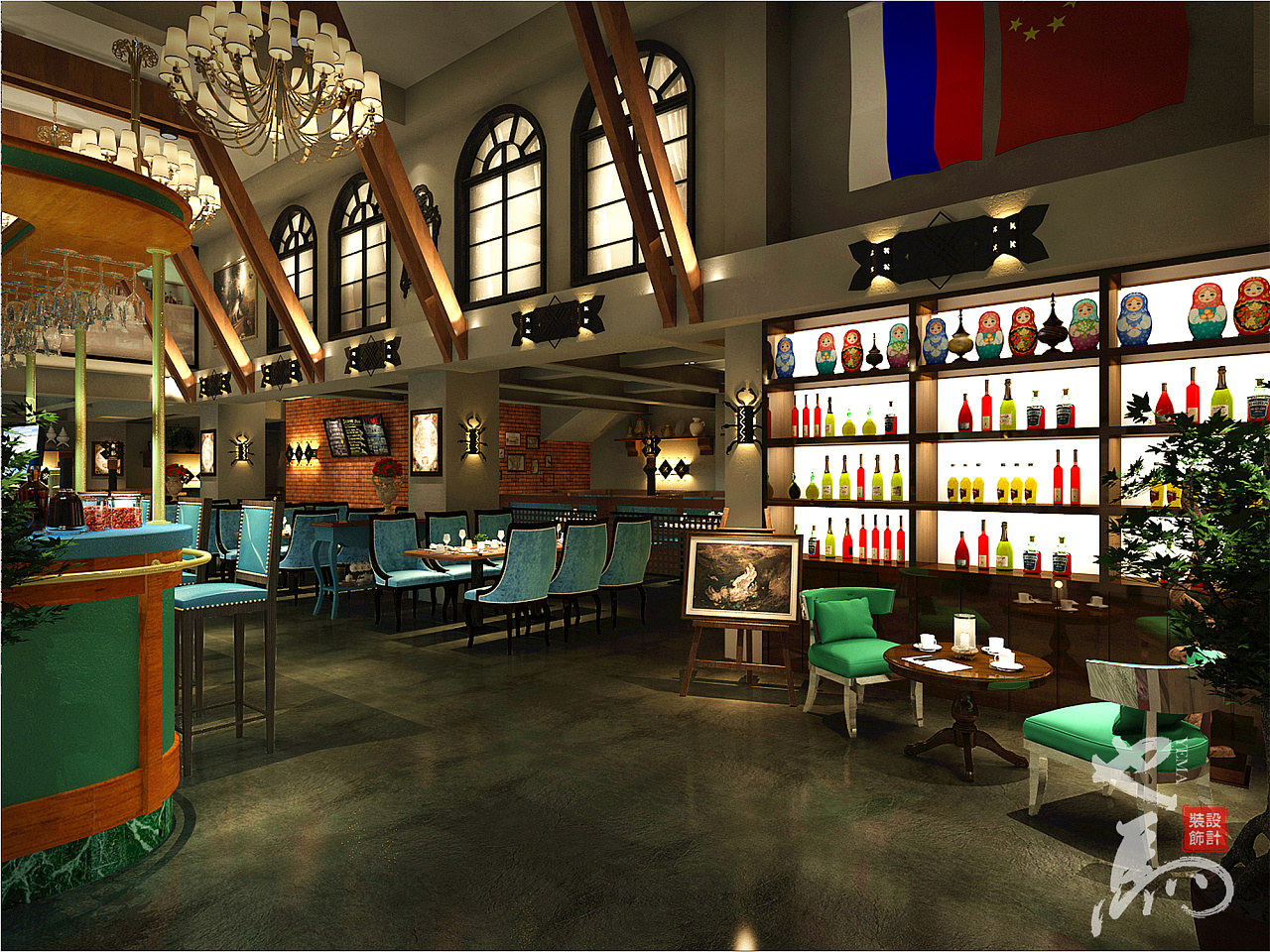 俄罗斯风情餐厅|空间|家装设计|也马品牌设计公司 - 原创作品 - 站酷 (ZCOOL)