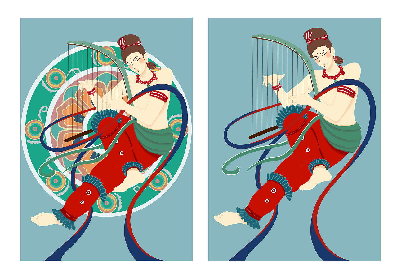 《敦煌飞天》插画毕业设计