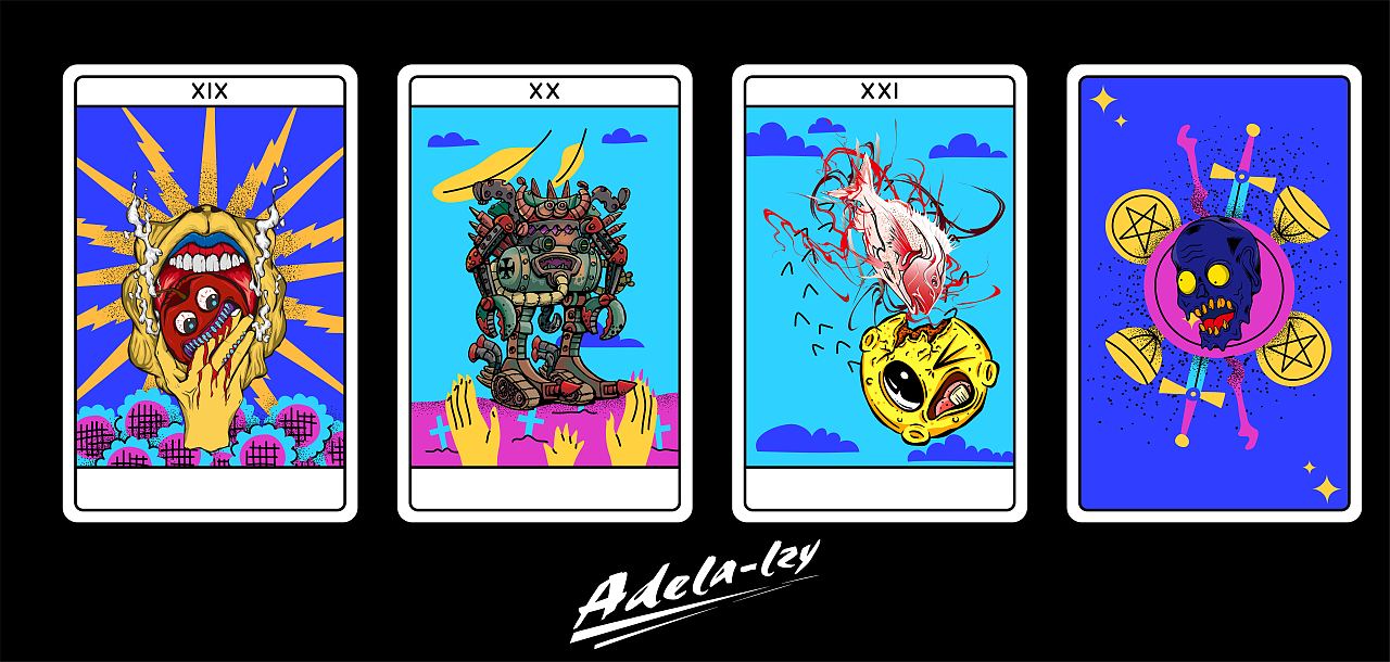 潮流卡牌艺术插画视觉