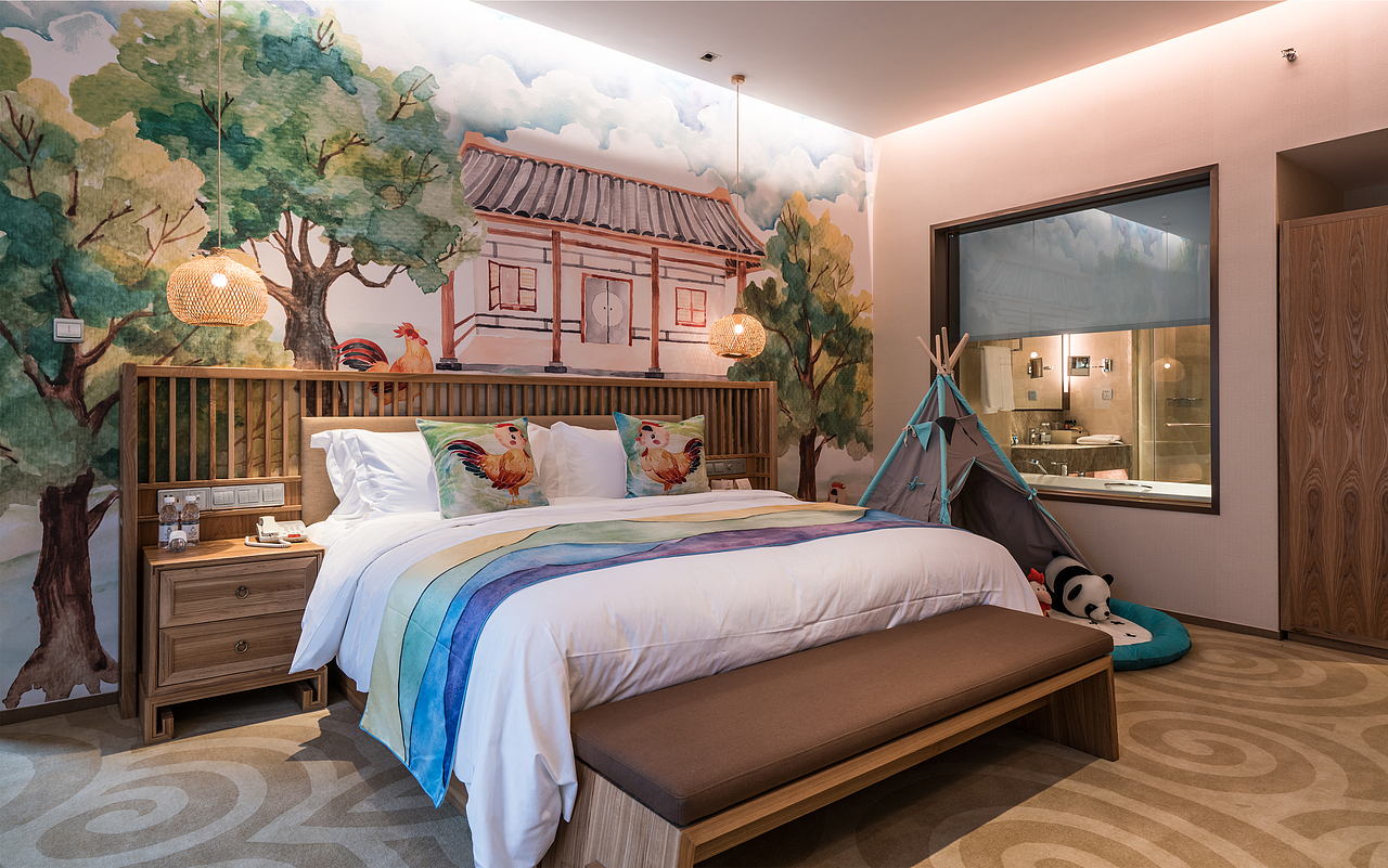 槿纹新作 | 峨眉山悟啦啦亲子酒店（图ZMTQ4MjIyNDky） - 家装设计 - 站酷设计师槿纹设计原创素材 - 站酷ZCOOL