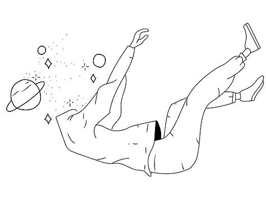 插画 黑白简笔画-坠入星空辽阔(个人主页-ZMzc5MjEwNDA=) - 艺术插画 - 站酷设计师你好设计Hello原创素材 - 站酷ZCOOL