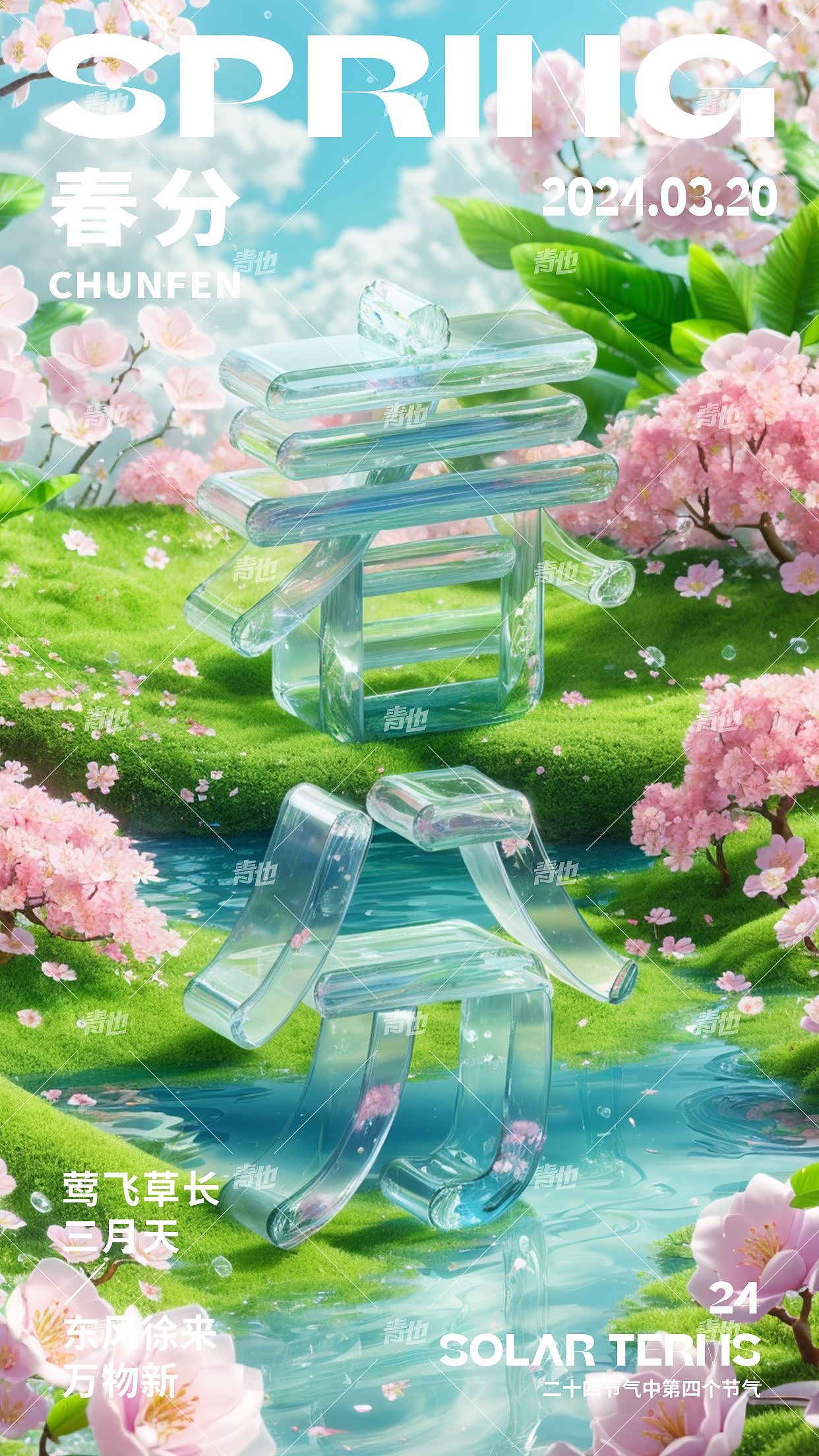 SD造字｜春分节气海报（图ZMzY0NDI3Nzg4） - 海报 - 站酷设计师青也设计原创素材 - 站酷ZCOOL
