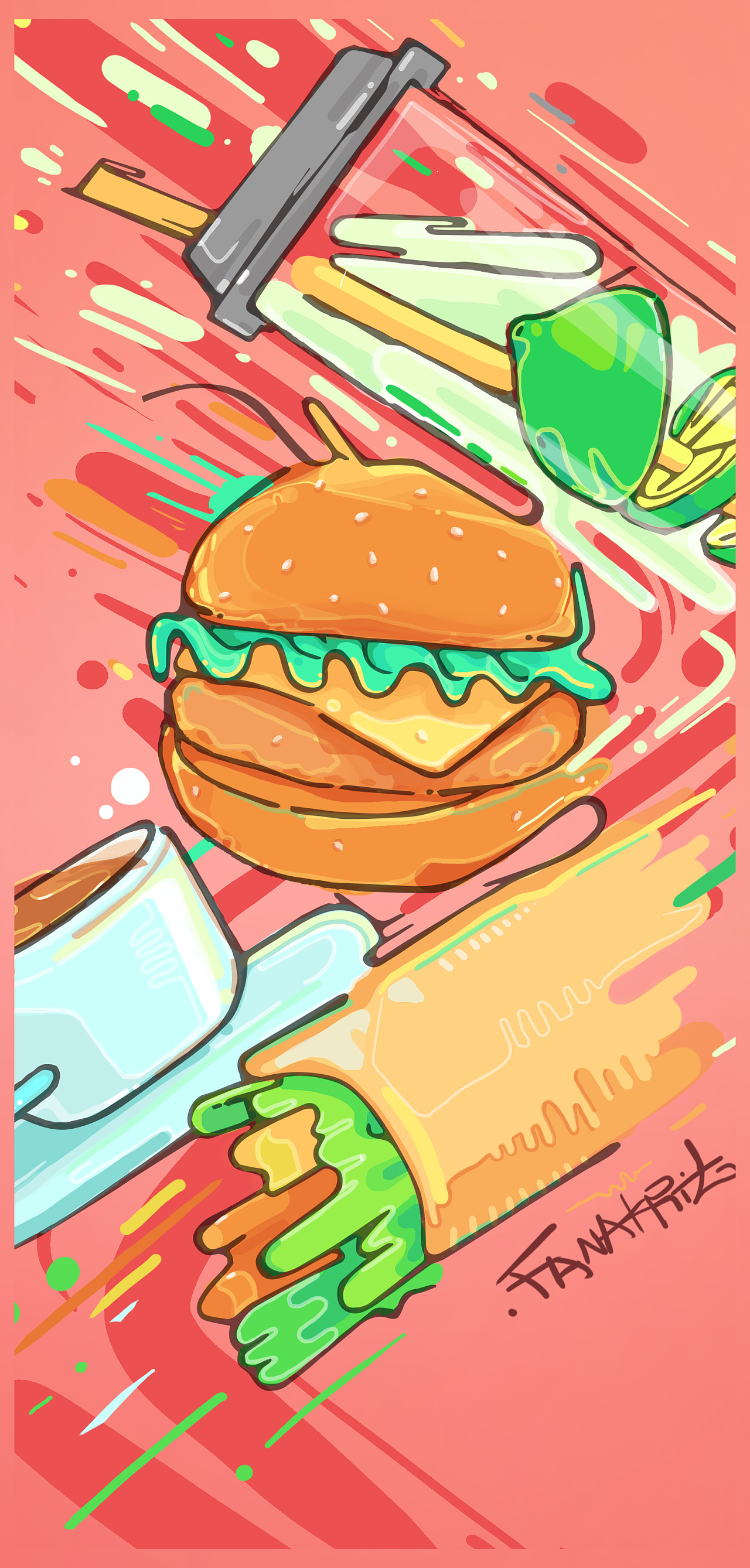 汉堡快餐插画