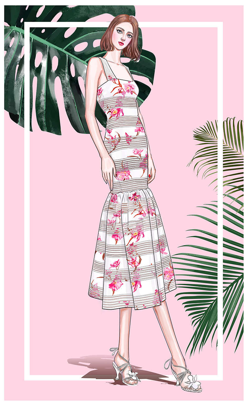 【恬静】时装插画 服装效果图