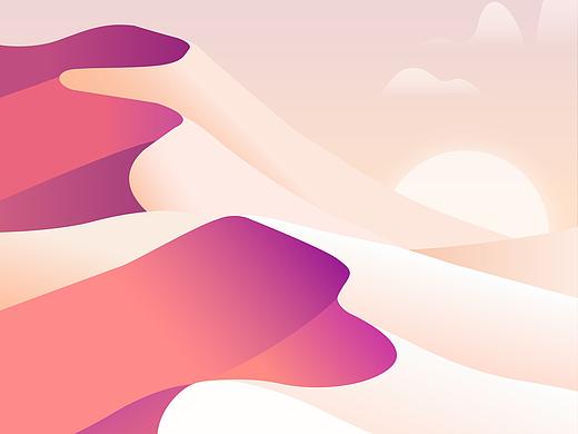 风景渐变矢量插画【临摹练习】