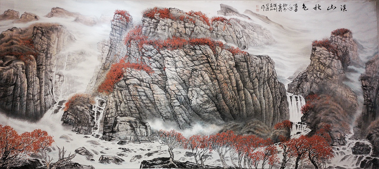 中国画（图ZMjgwMDk1NDky） - 绘画 - 站酷设计师汪恩波岩彩绘画原创素材 - 站酷ZCOOL
