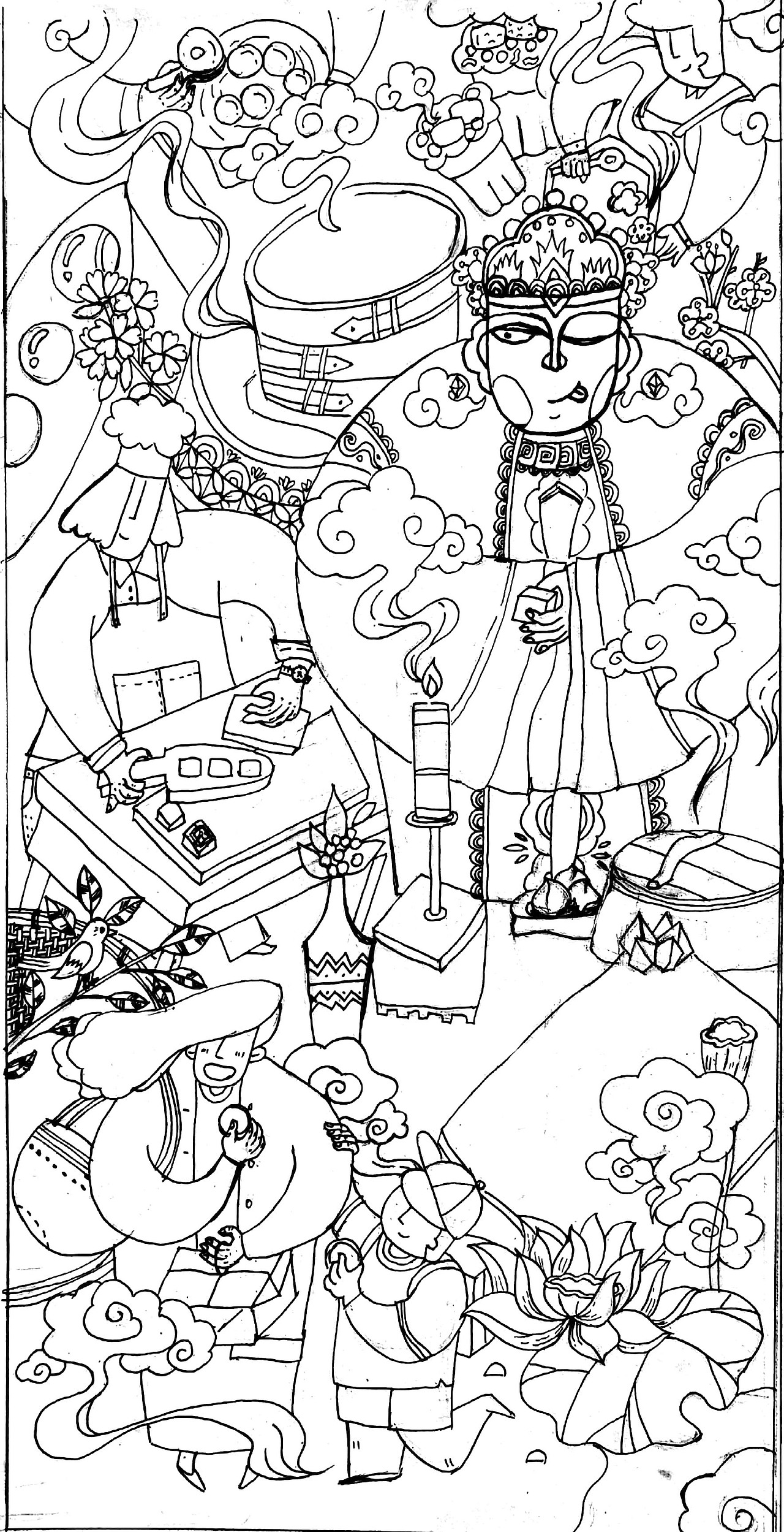 四季平安（图ZMTM4NjgxNjY4） - 艺术插画 - 站酷设计师一个旺旺仙贝_原创素材 - 站酷ZCOOL