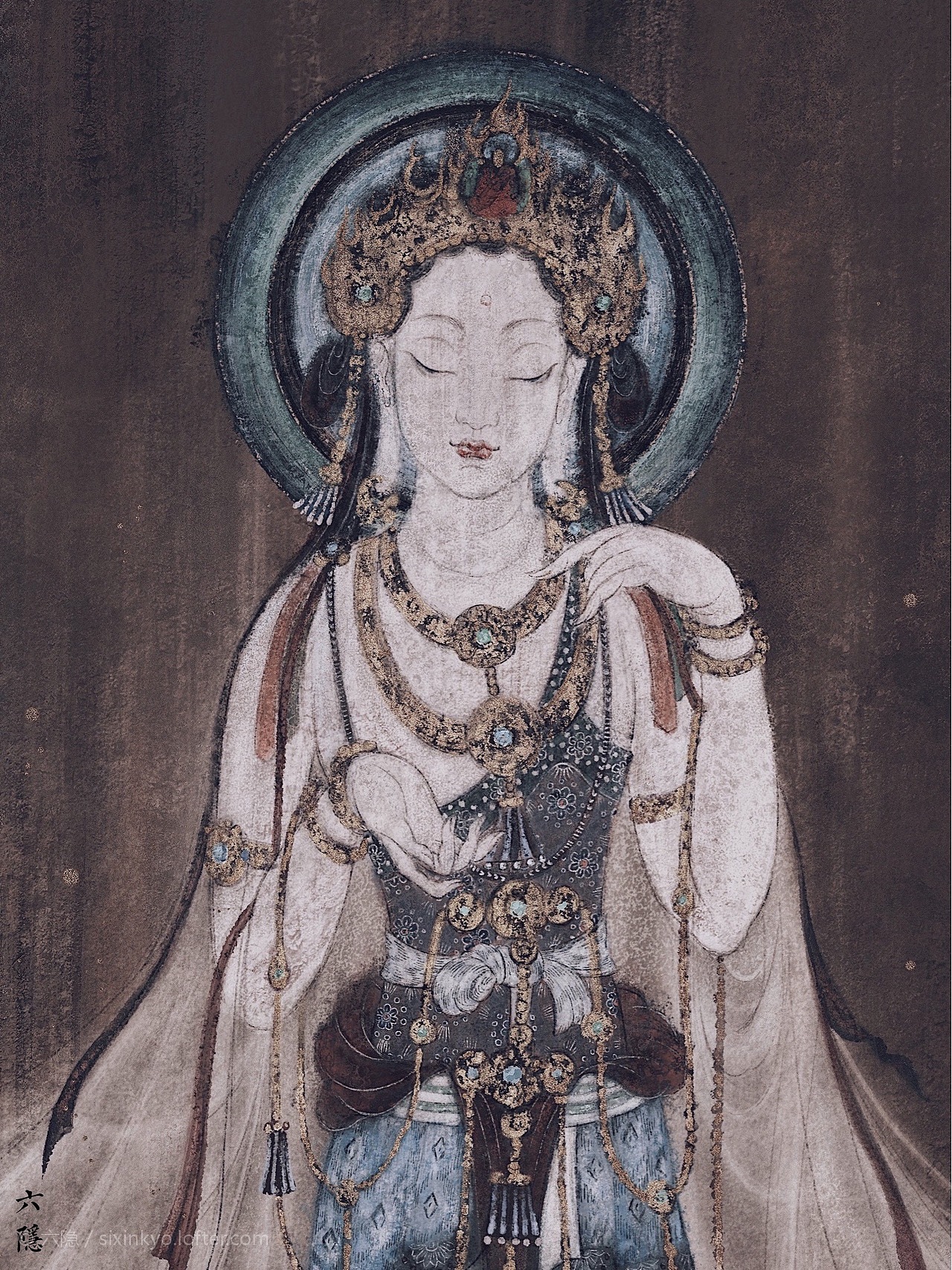 ipad模拟壁画效果莫高窟57窟美人菩萨