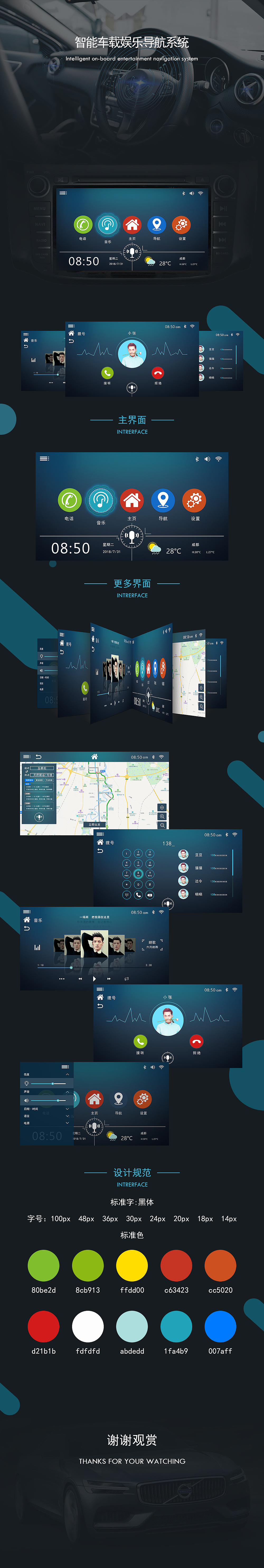 车载系统界面展示