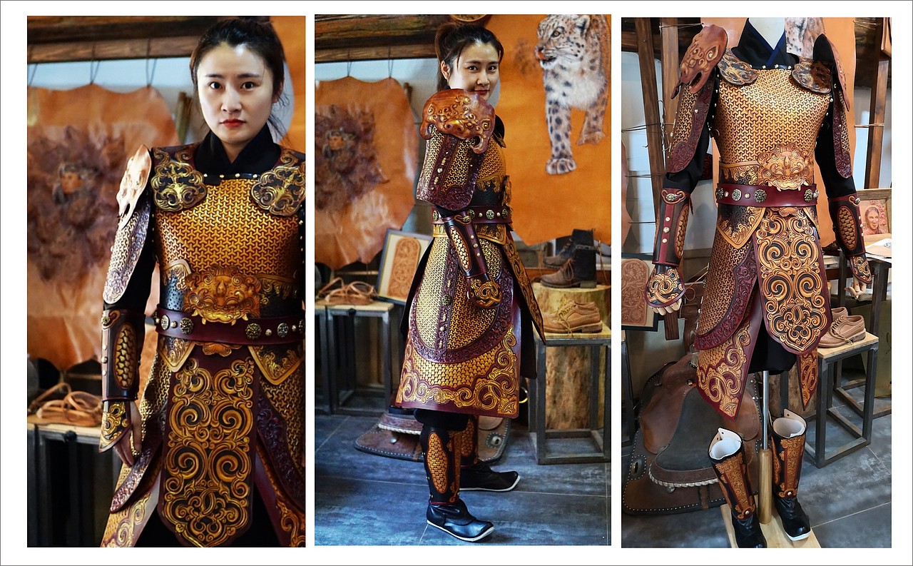 孟璐璐皮雕工作室出品铠甲女士