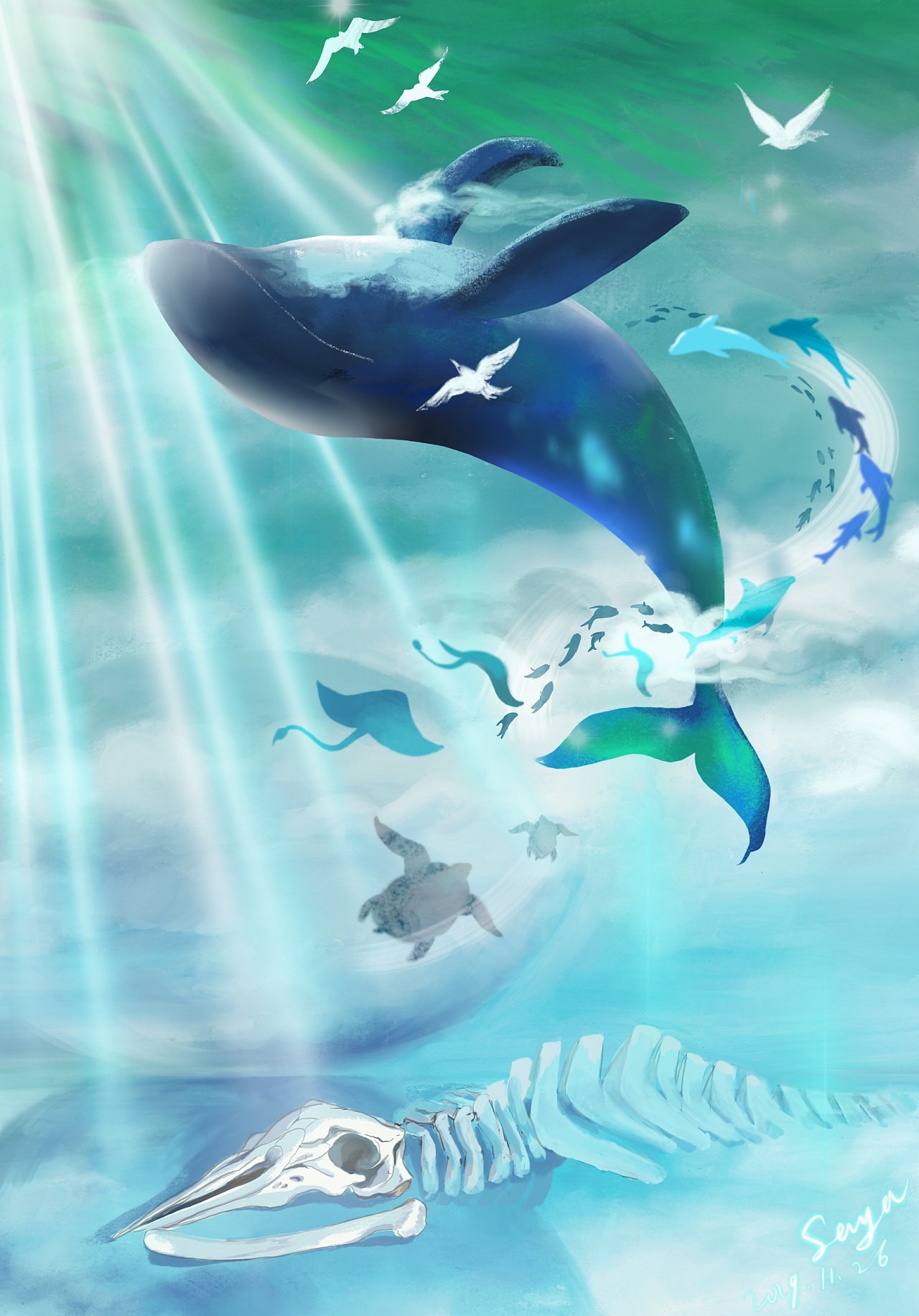 鲸落图梦幻图片