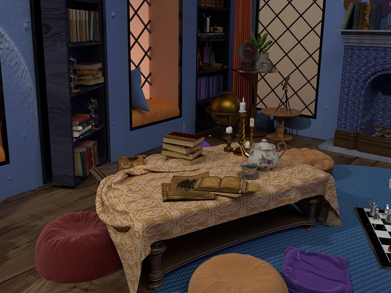 关于哈利波特四个学院的场景搭建