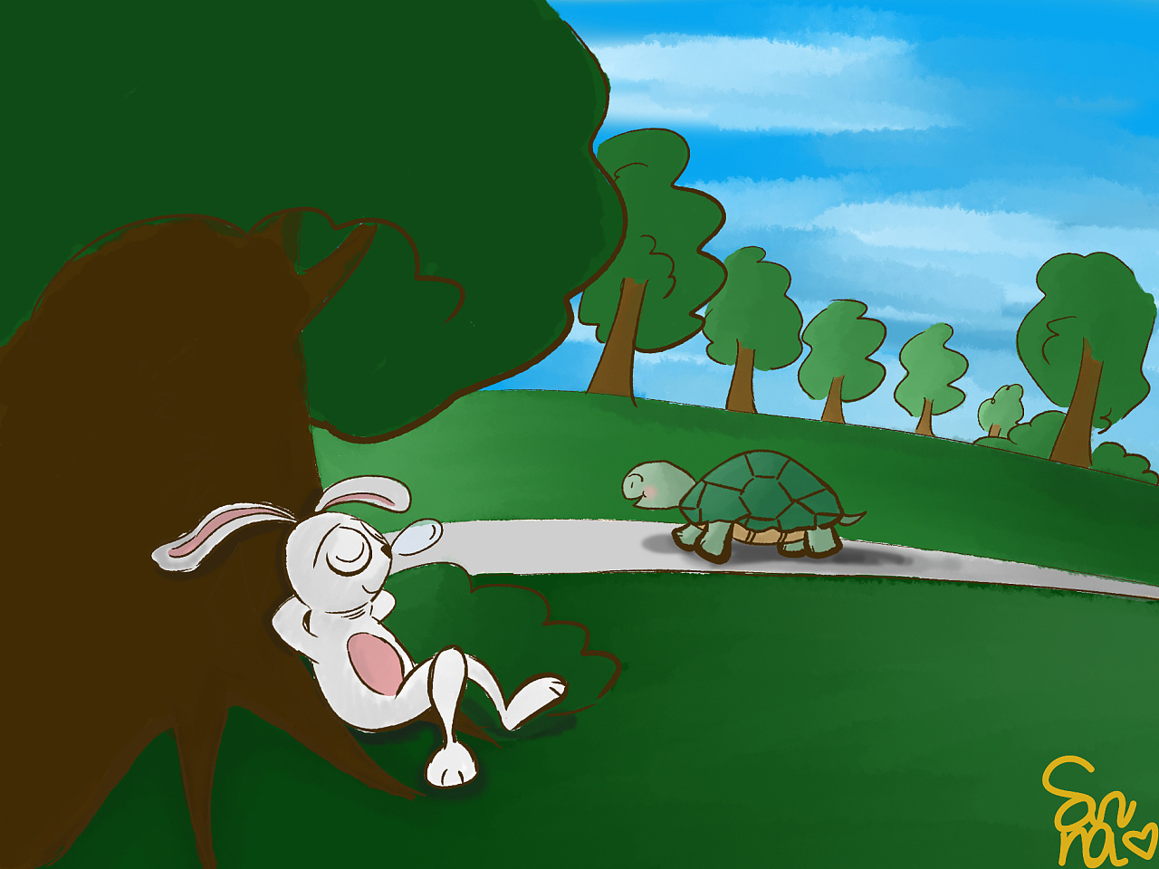 Simple Running Rabbit Drawing - pic-cheese
