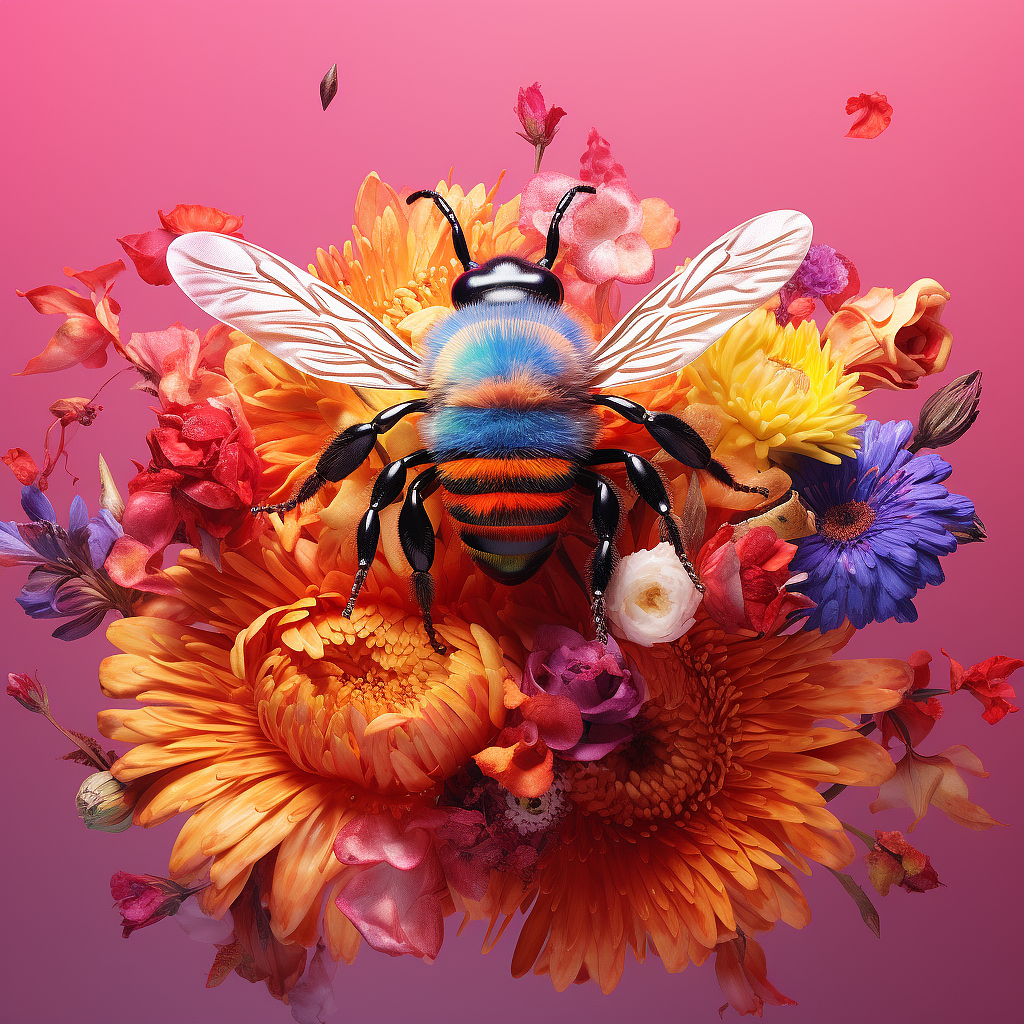 奇幻花园中的蜜蜂