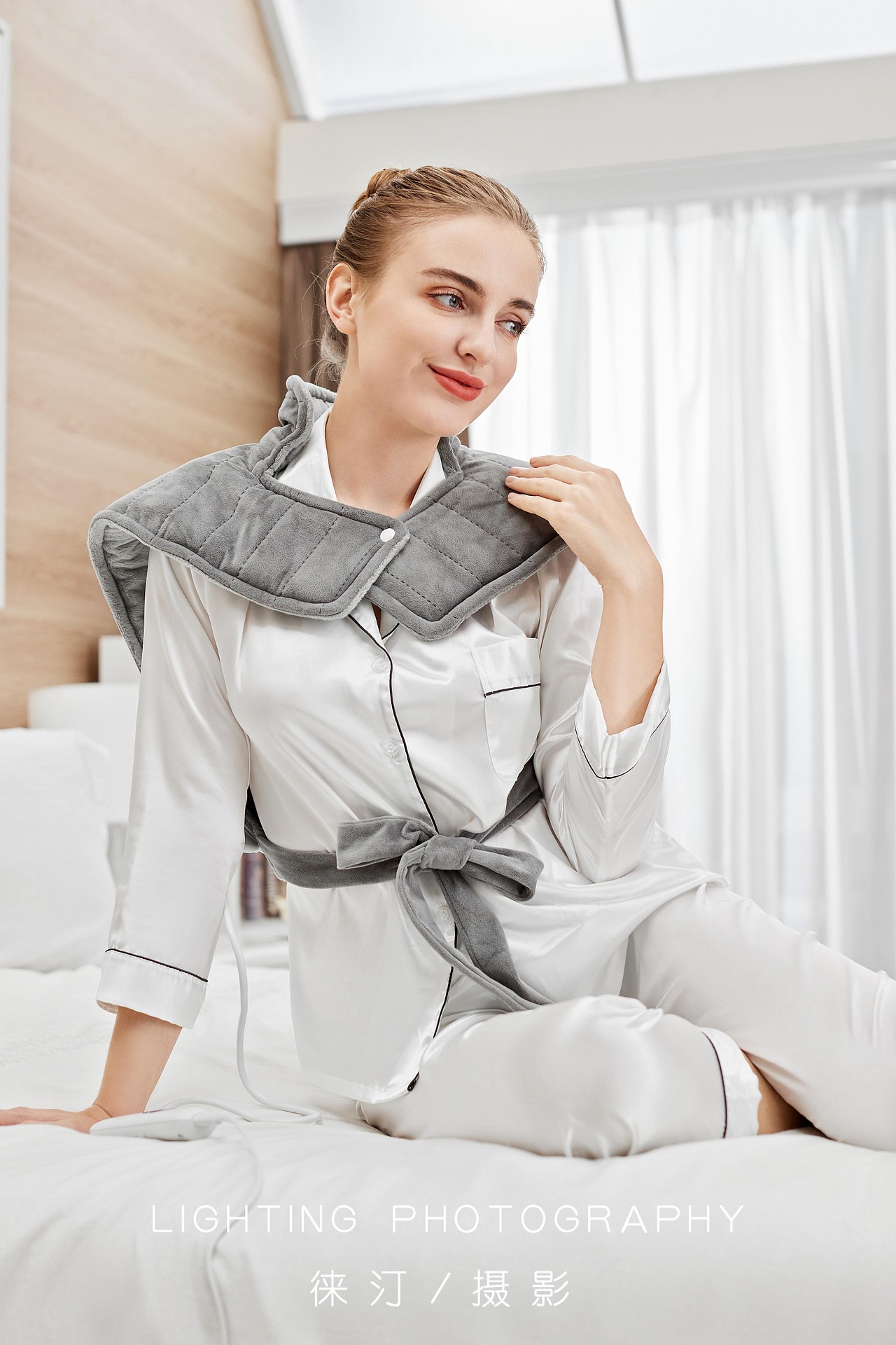 亚马逊产品图拍摄,毯子披肩拍摄,护肩模特图摄影