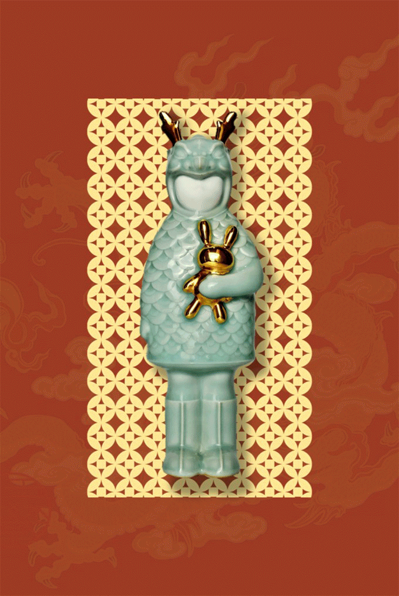 【造青】辰龙抱富/龙年限定新年礼/潮玩公仔/青瓷设计（图ZMzYwMDU5OTQw） - 其他工业/产品 - 站酷设计师造青原创素材 - 站酷ZCOOL