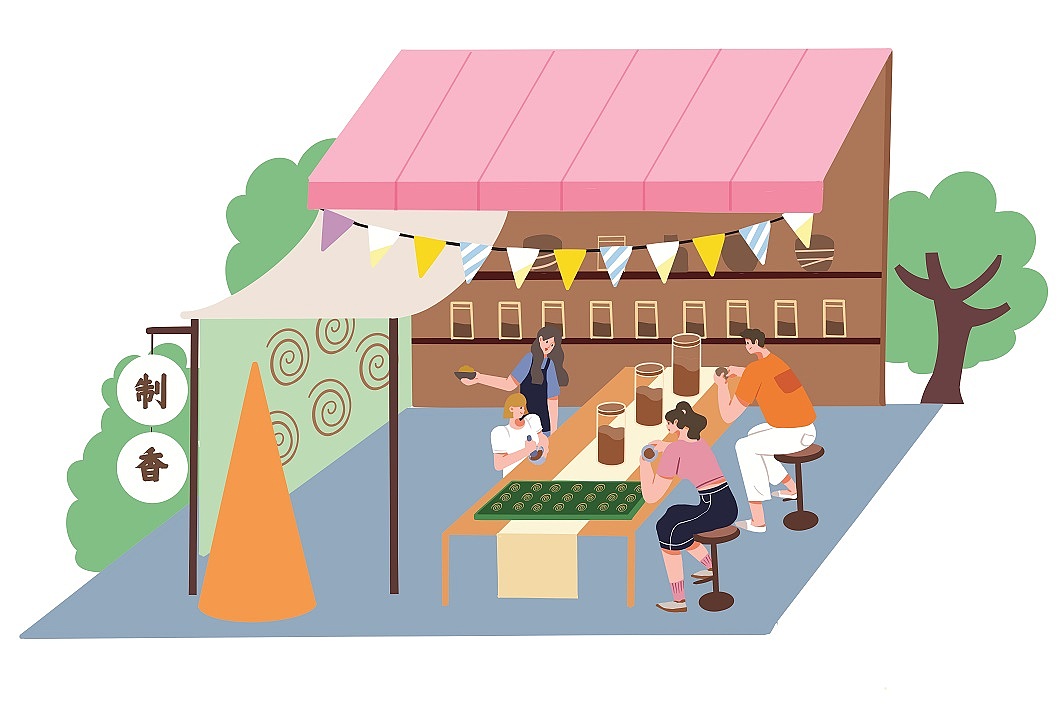 云南喜洲古镇插画设计（图ZMzYwNDcyNjEy） - 商业插画 - 站酷设计师北森有猫原创素材 - 站酷ZCOOL