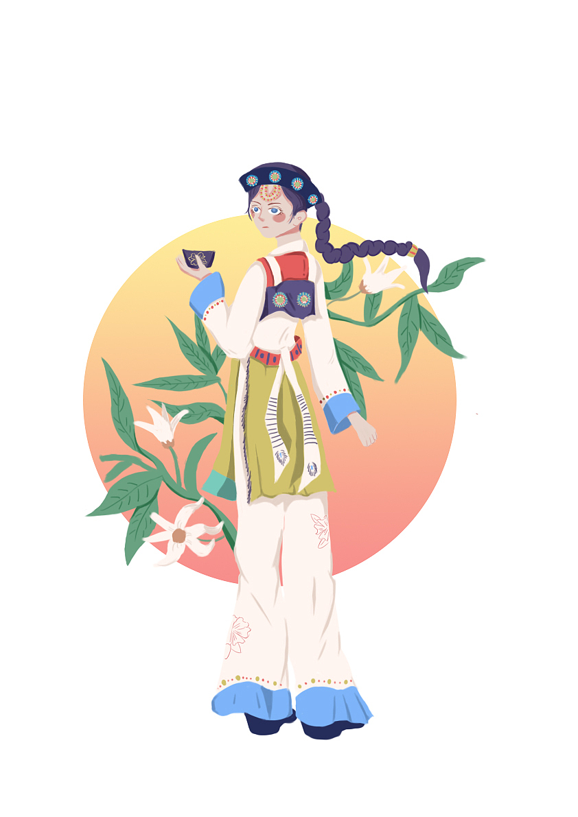 少数民族插画（图ZMzA4NjI0NTE2） - 商业插画 - 站酷设计师双酱a原创素材 - 站酷ZCOOL