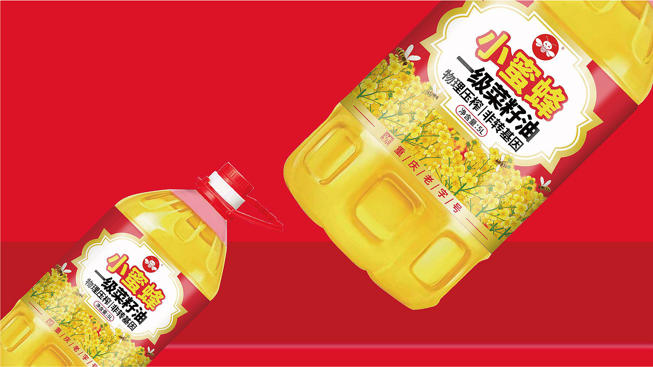 小蜜蜂菜籽油包装策划设计