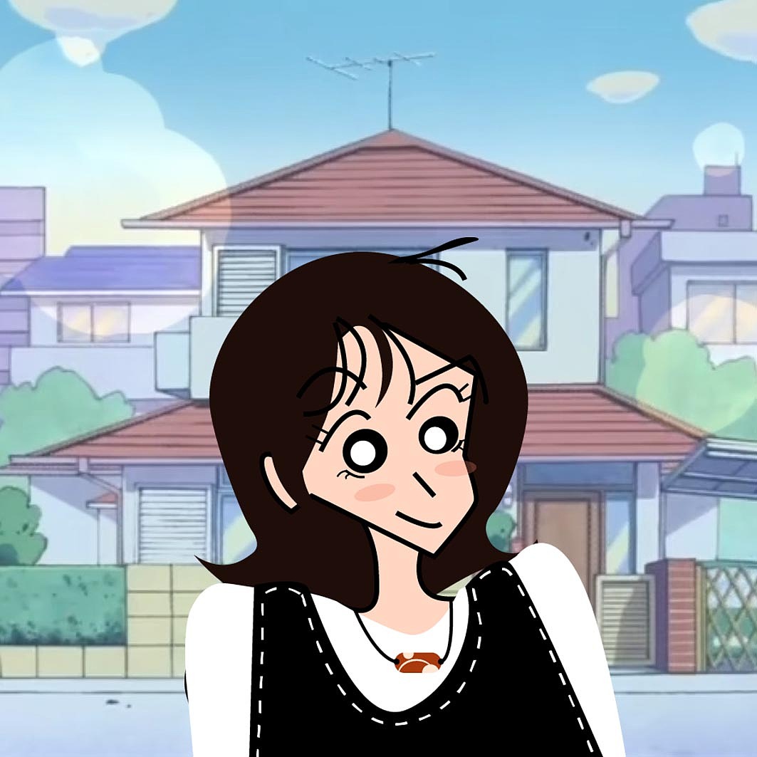 蜡笔小新娜娜子风格插画头像