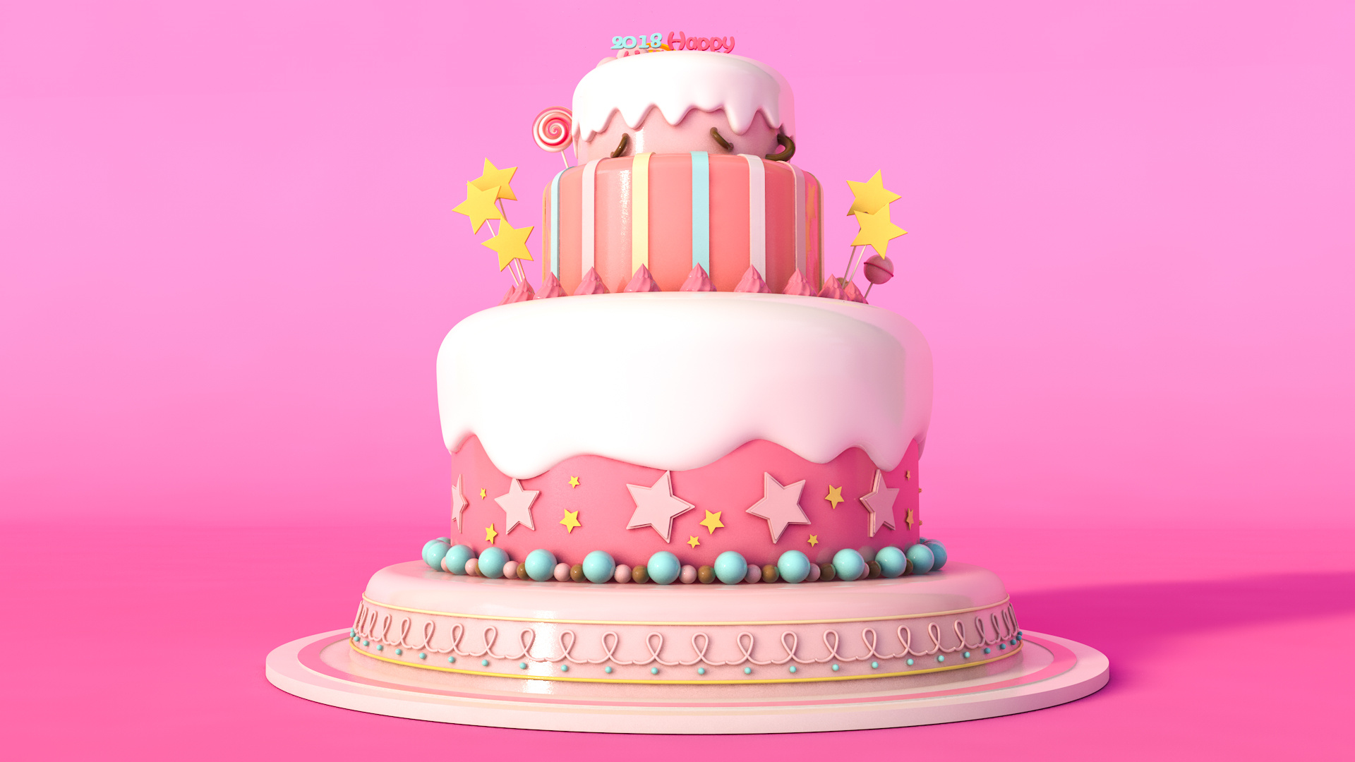 彩色生日蛋糕贺卡矢量图图片素材免费下载 - 觅知网