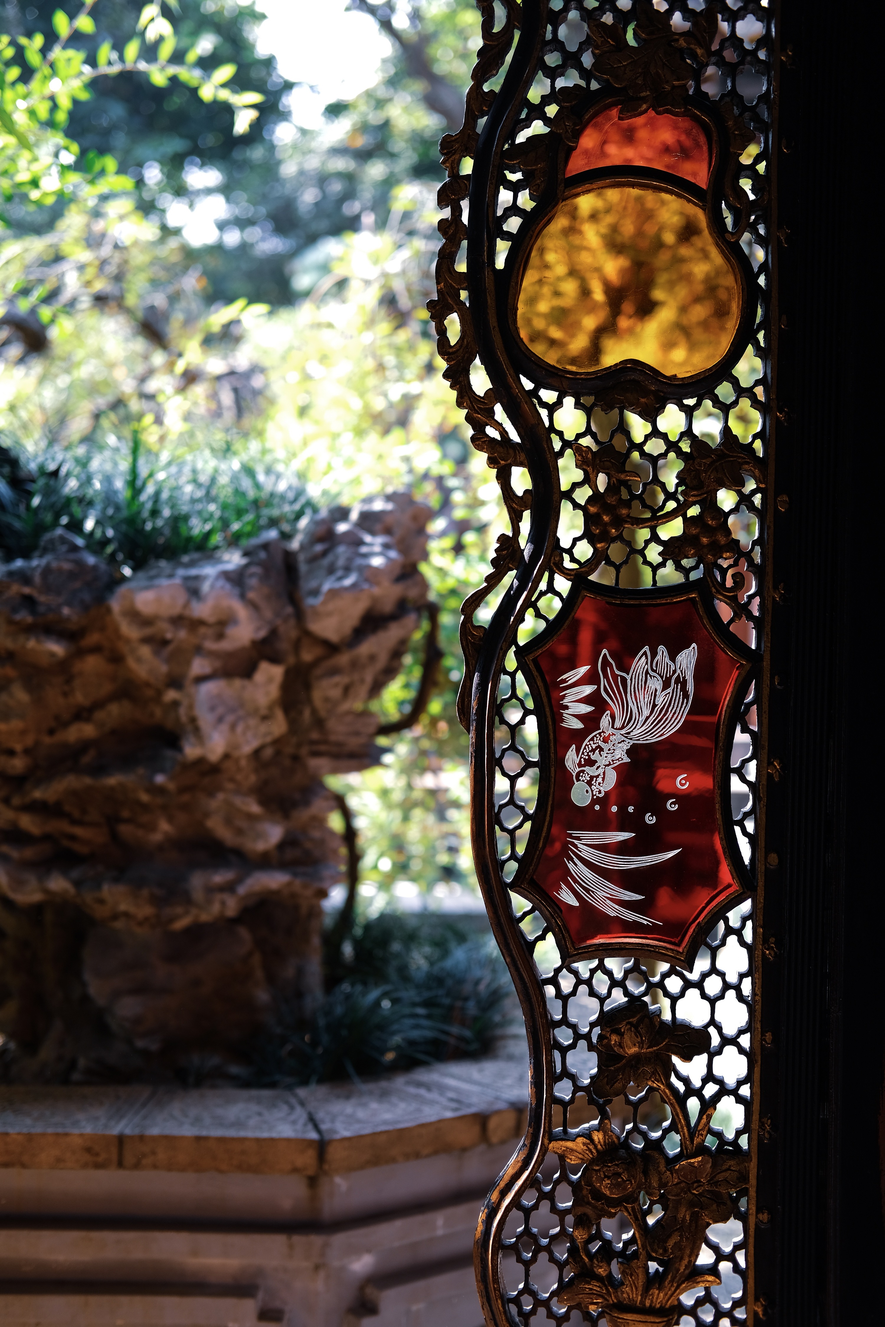 顺德清晖园彩绘玻璃