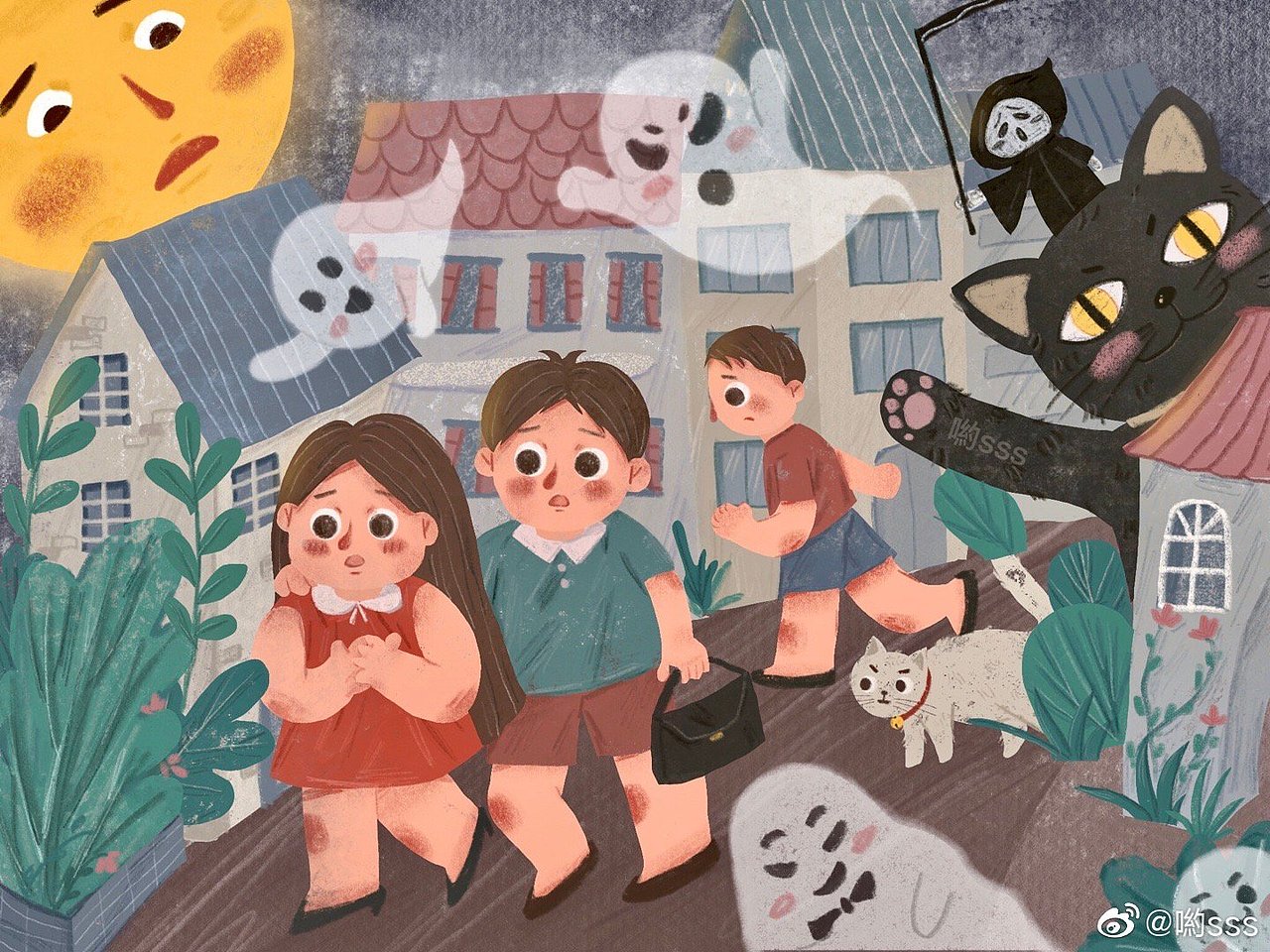 万圣节到了，你害怕吗？（图ZMTgyOTI0NzA4） - 儿童插画 - 站酷设计师柿子喲sss原创素材 - 站酷ZCOOL
