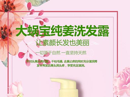大蜗宝姜果粒洗发露母亲节产品海报