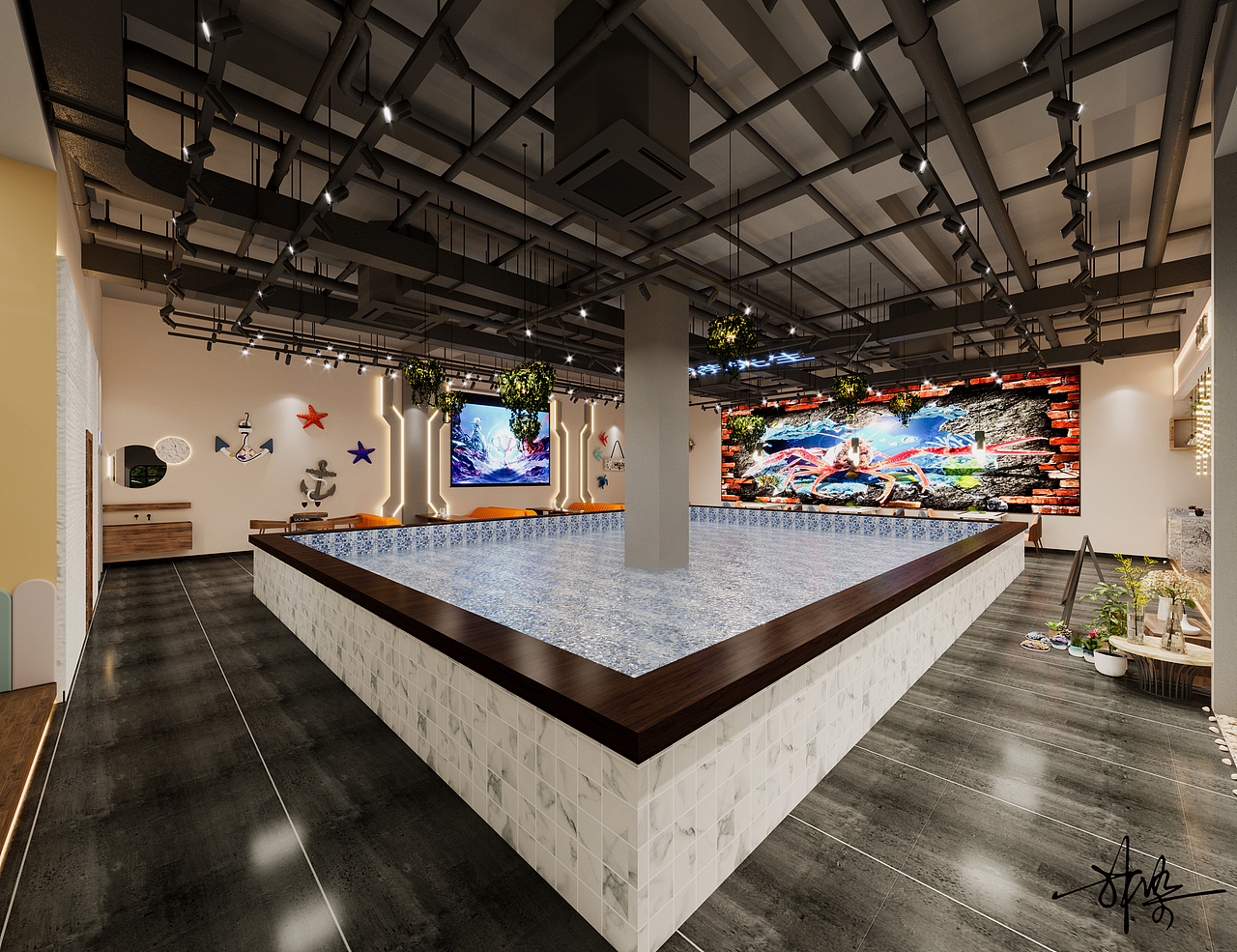钓虾馆|空间|酒店餐饮设计|林染室内外设计师_原创作品-站酷zcool