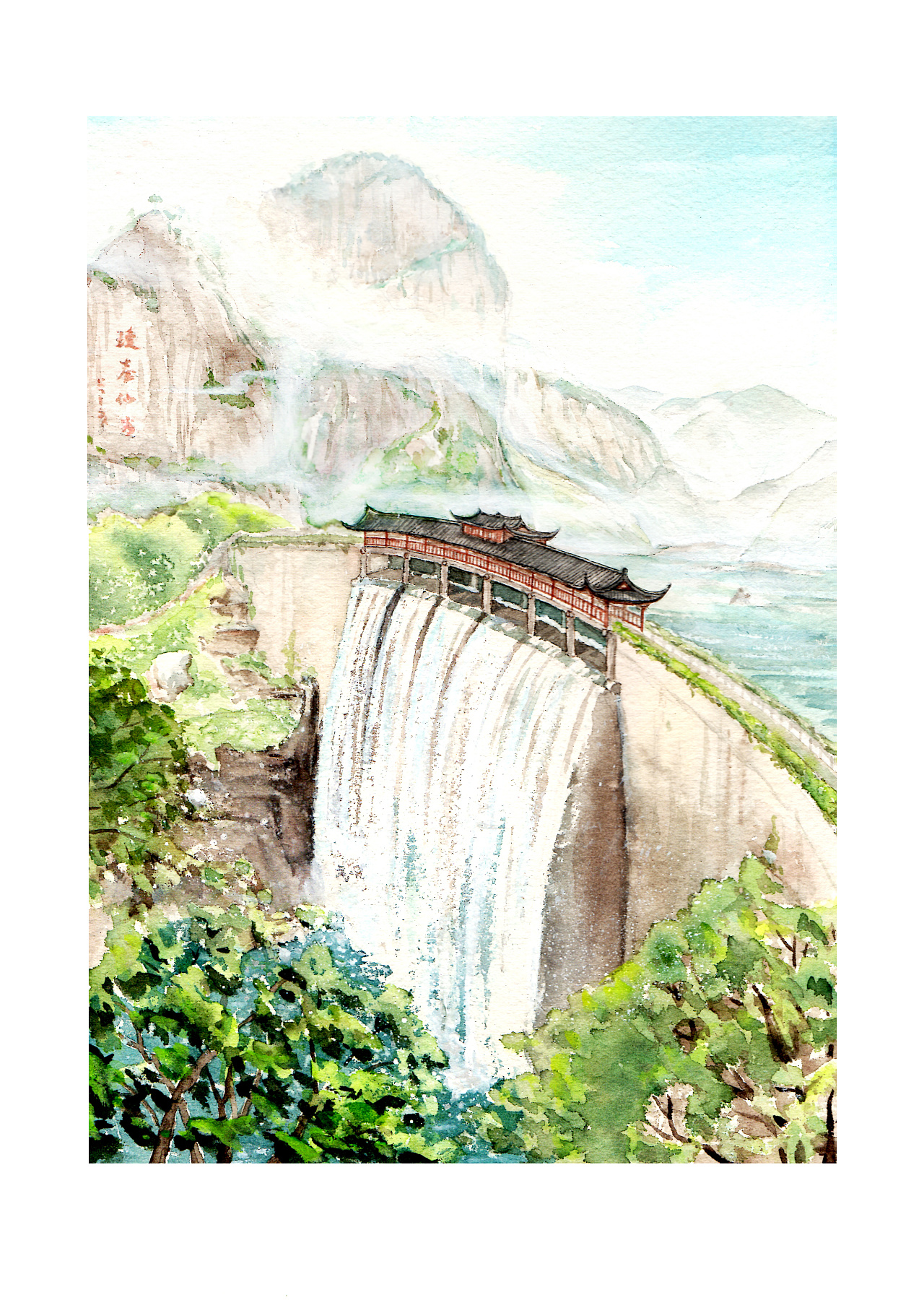手绘风景—浙江天台