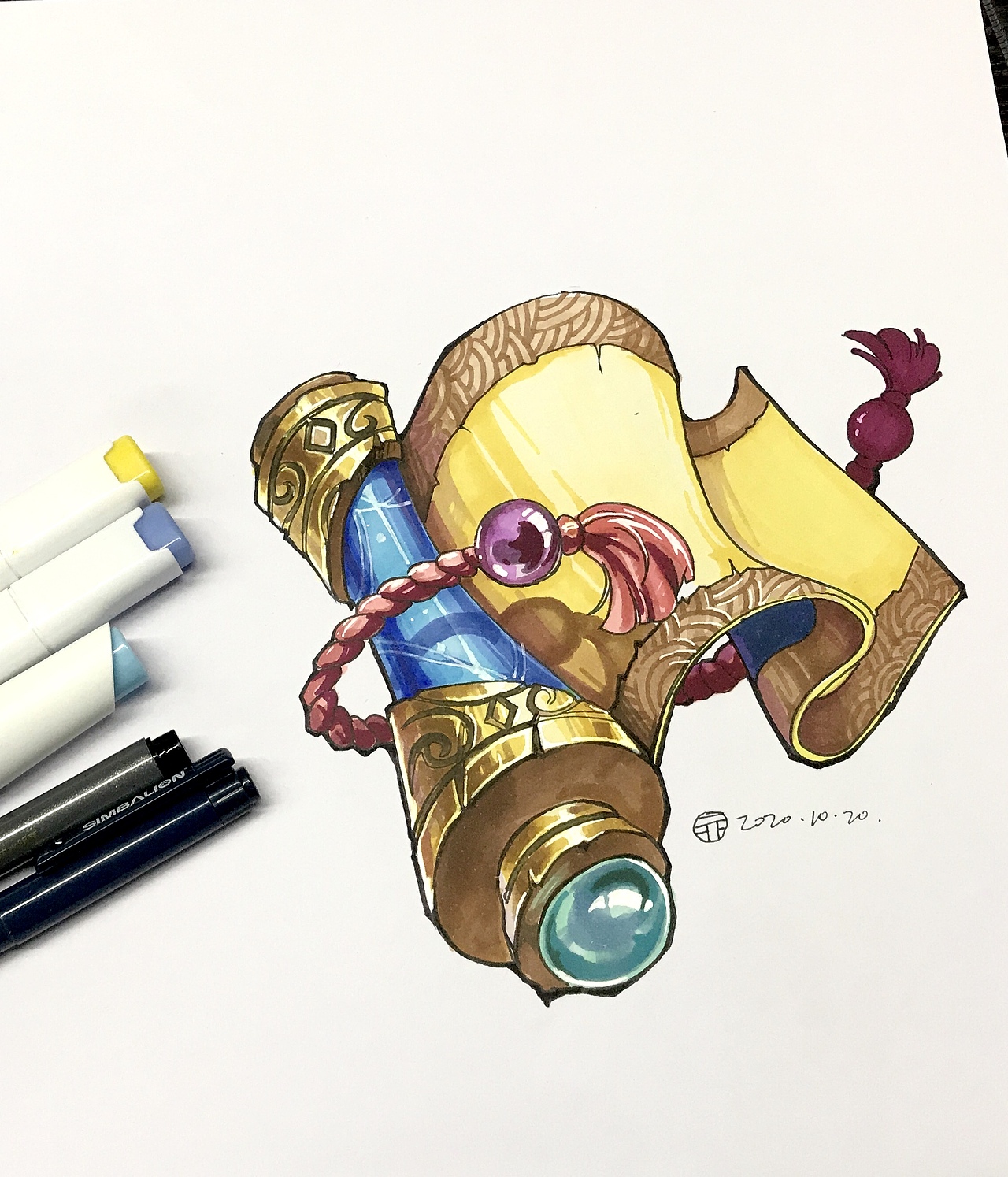 近期马克笔单体和一张川美考题（图ZMjMyNzQyMTIw） - 绘画 - 站酷设计师大胡子显原创素材 - 站酷ZCOOL