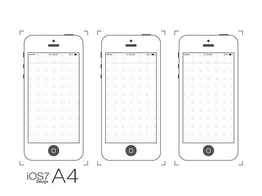 UI设计 iPhone iOS7 线稿纸打印分享