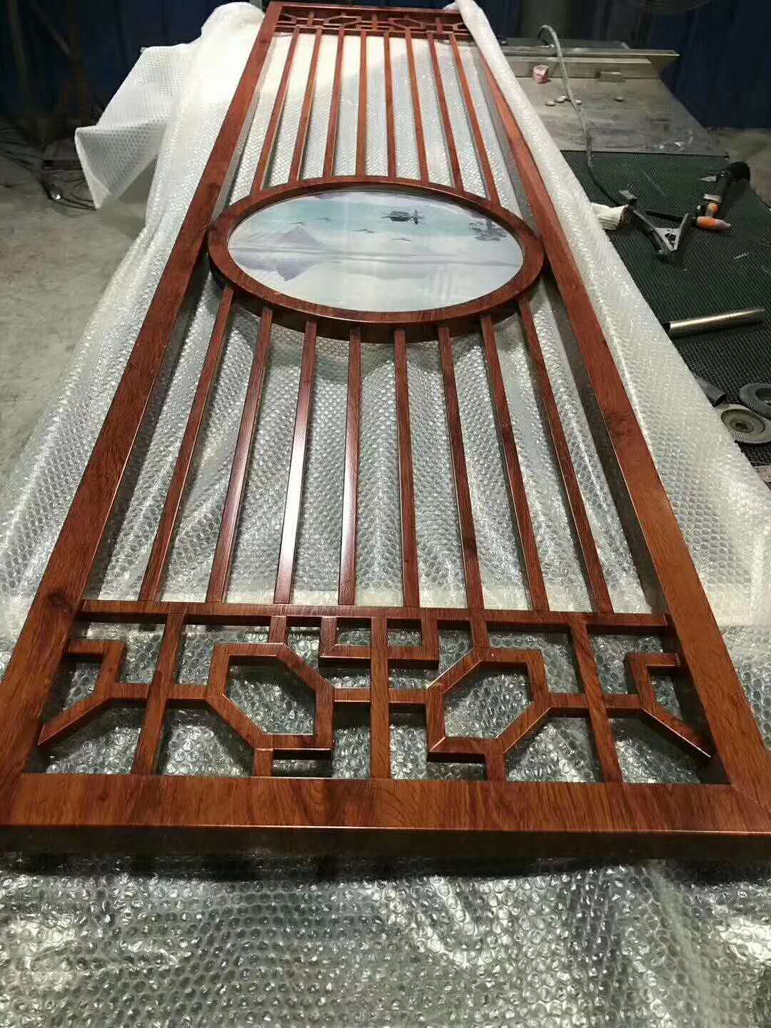  不锈钢新中式屏风 弧形不锈钢屏风加工定制