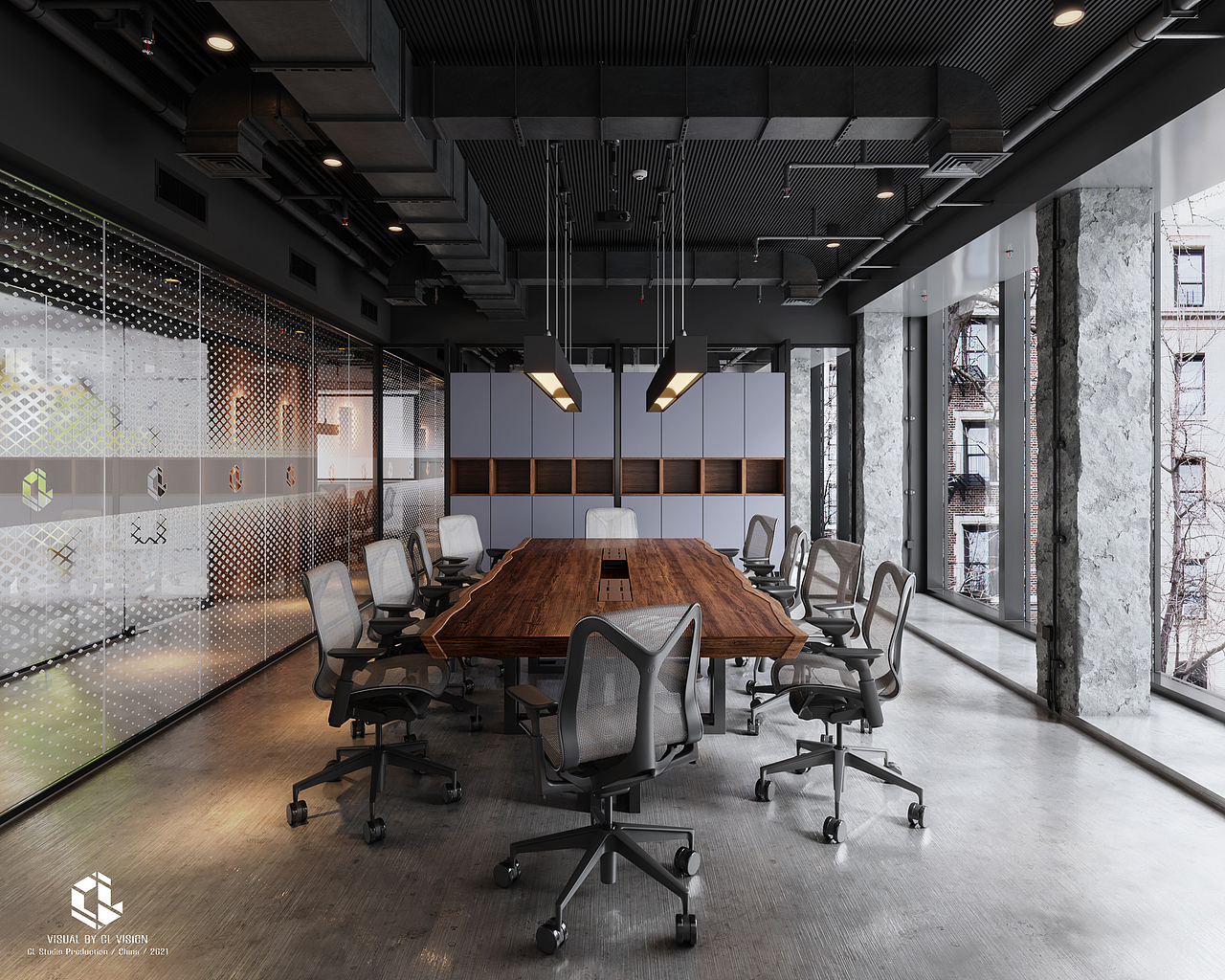 CreateLab-004-工业风办公会议室