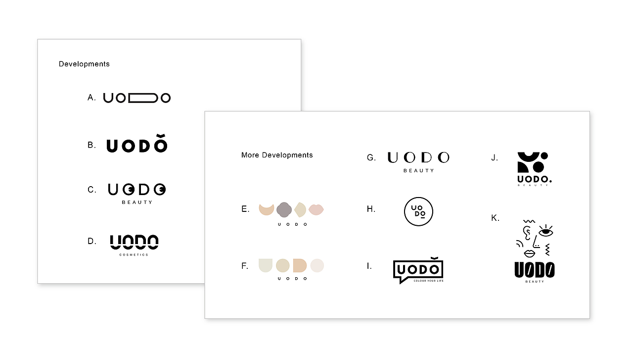 uodo极简彩妆logo提案（图ZMjcxNTYxNDQ4） - Logo - 站酷设计师Moliy酱酱原创素材 - 站酷ZCOOL