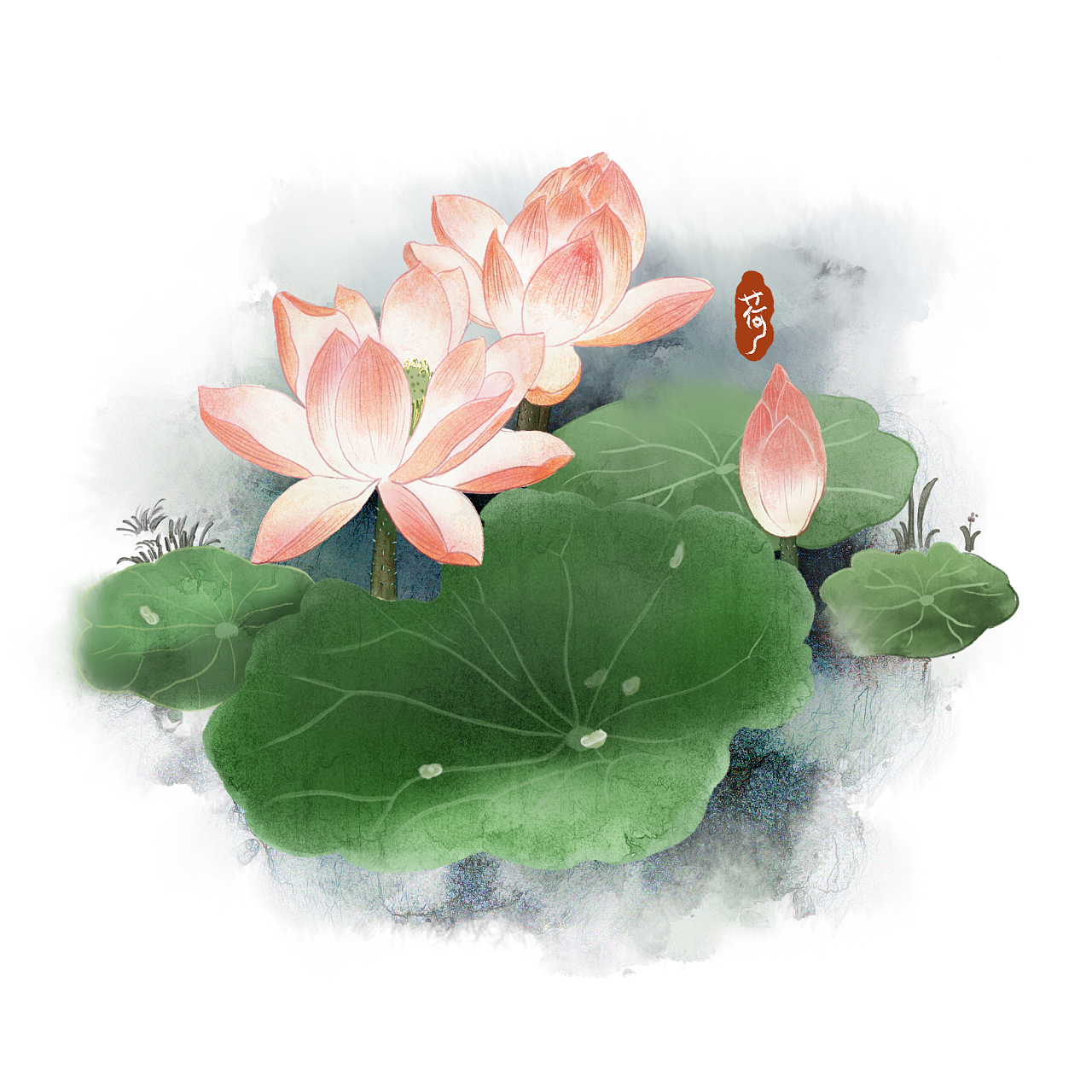 荷花绘|插画|创作习作|鱼悠yuyou - 原创作品 - 站酷 (zcool)