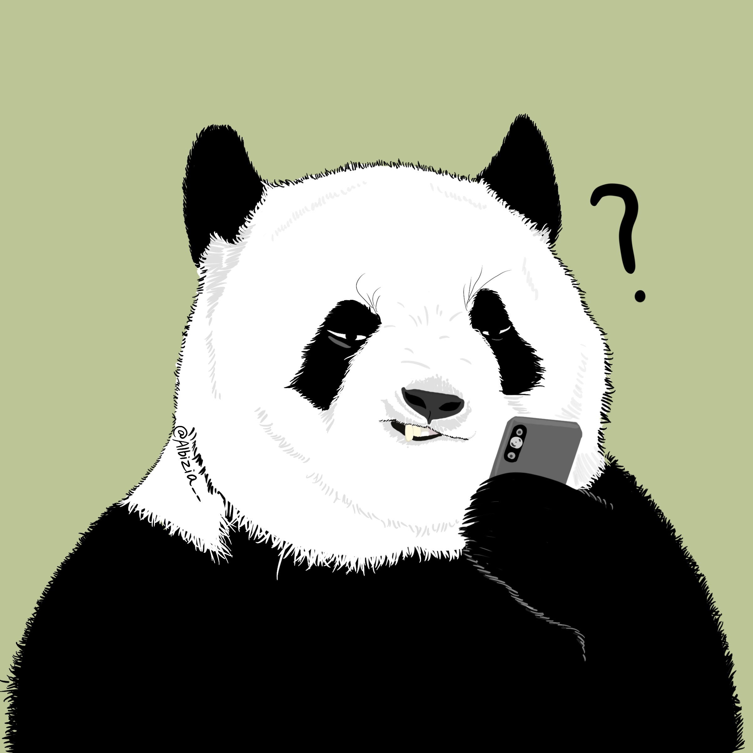 黑色手绘熊猫卡通插画图片素材免费下载_觅知网